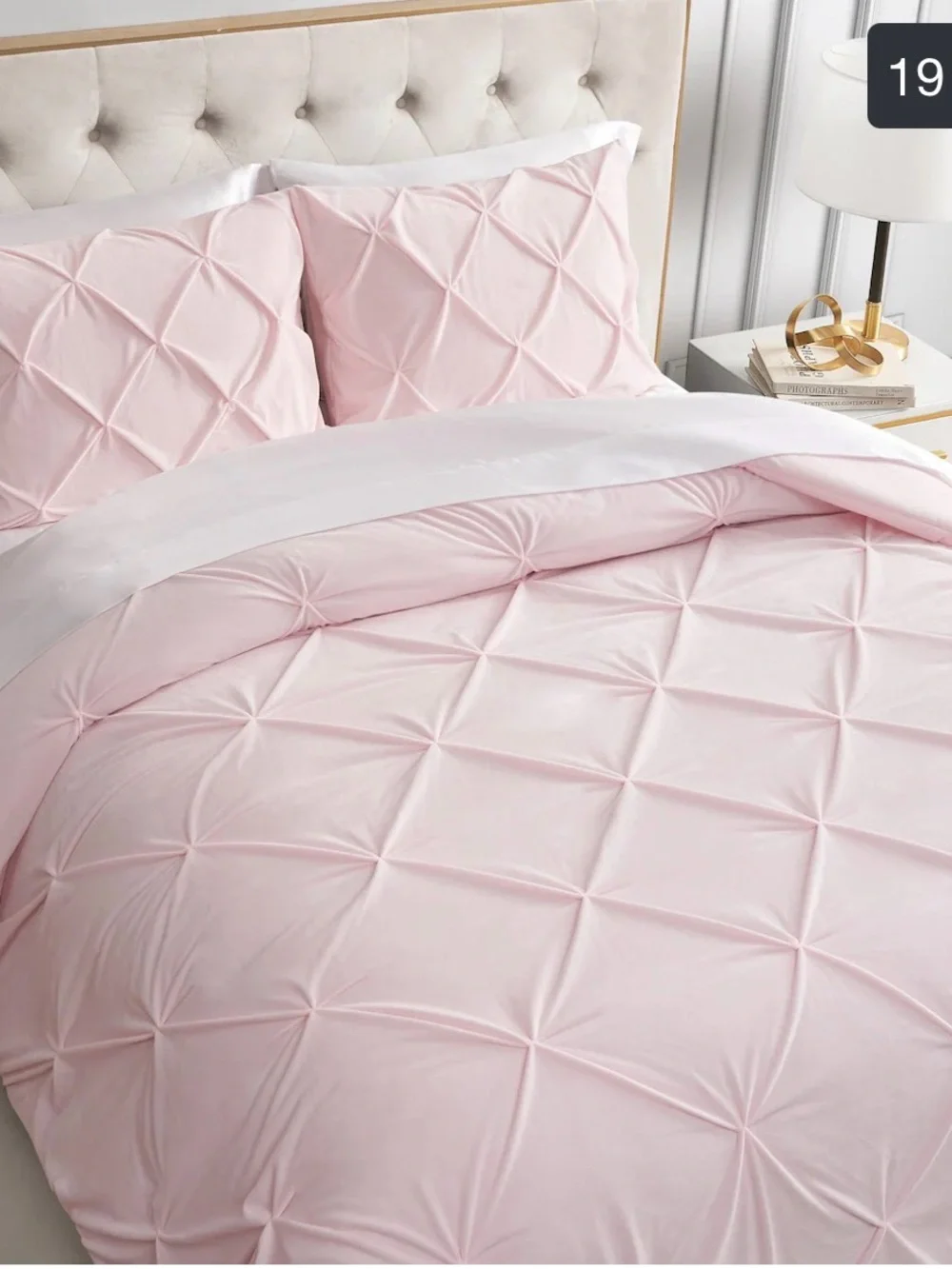Juicy Couture Kiss Pleat Micromink Plush Comforter Sets - Pale Pink - King